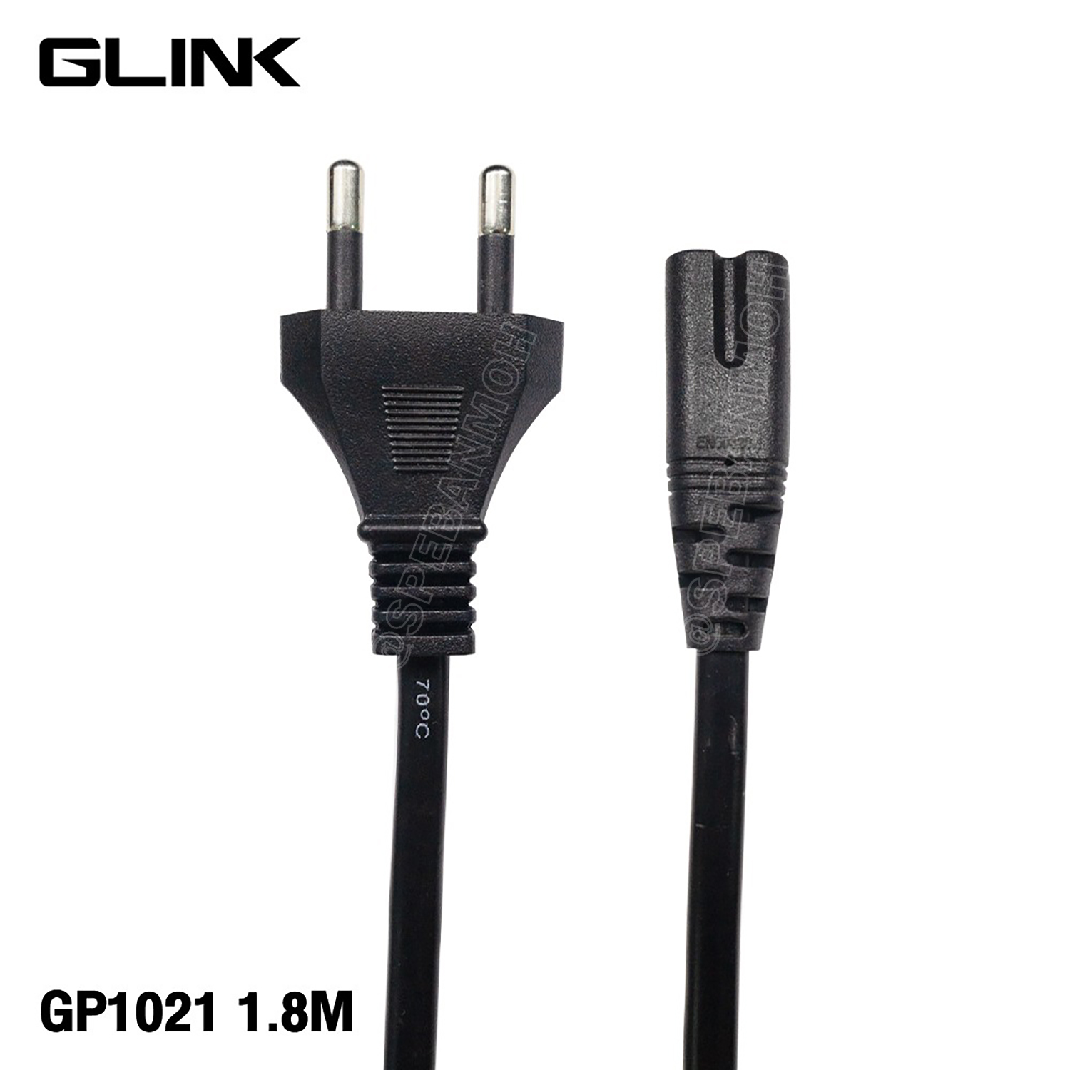 [ 1 เส้น ] GP1021 สายไฟ AC Glink 2Pin TIS 10A 250V มาตรฐาน มอก. สายไฟเทปร่อง 2ขา กลม 2Cx0.75 sq.mm GP-1021 สายเสียบวิทยุ ทีวี รูกลม เลข8 สายเทป ไฟAC ไฟวิทยุ เอซี2ร่อง สายหม้อหุงข้าว สายอุปกรณ์ไฟฟ้าและอิเล็กทรอนิกส์ IEC 60320 C7 มอก 166-2549