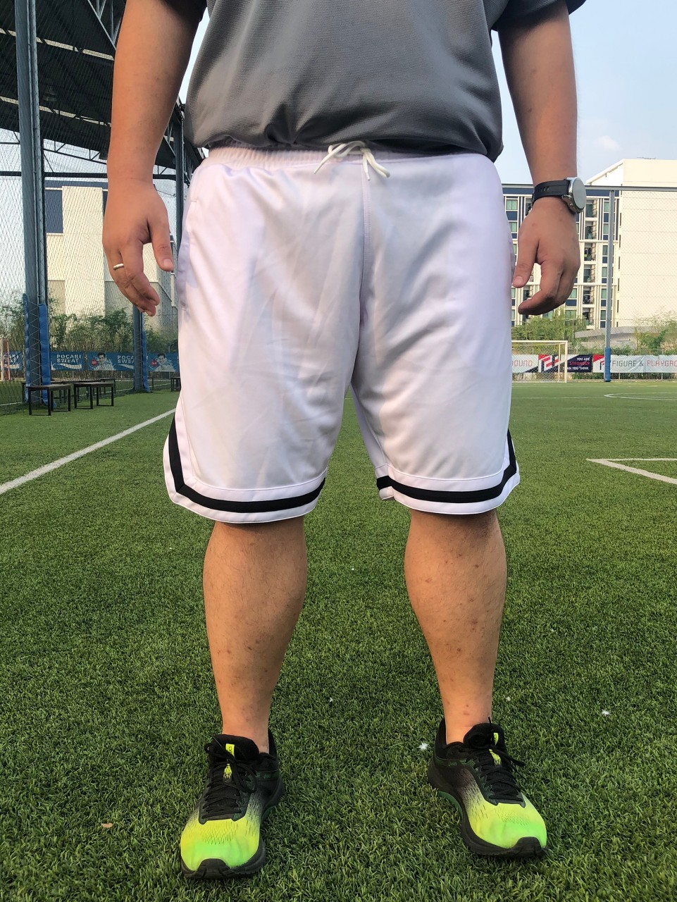 กางเกงวอม Free Size 3ส่วน ผ้าร่ม ใส่ออกกำลังกาย 2XL 3XL 4XL สีขาว