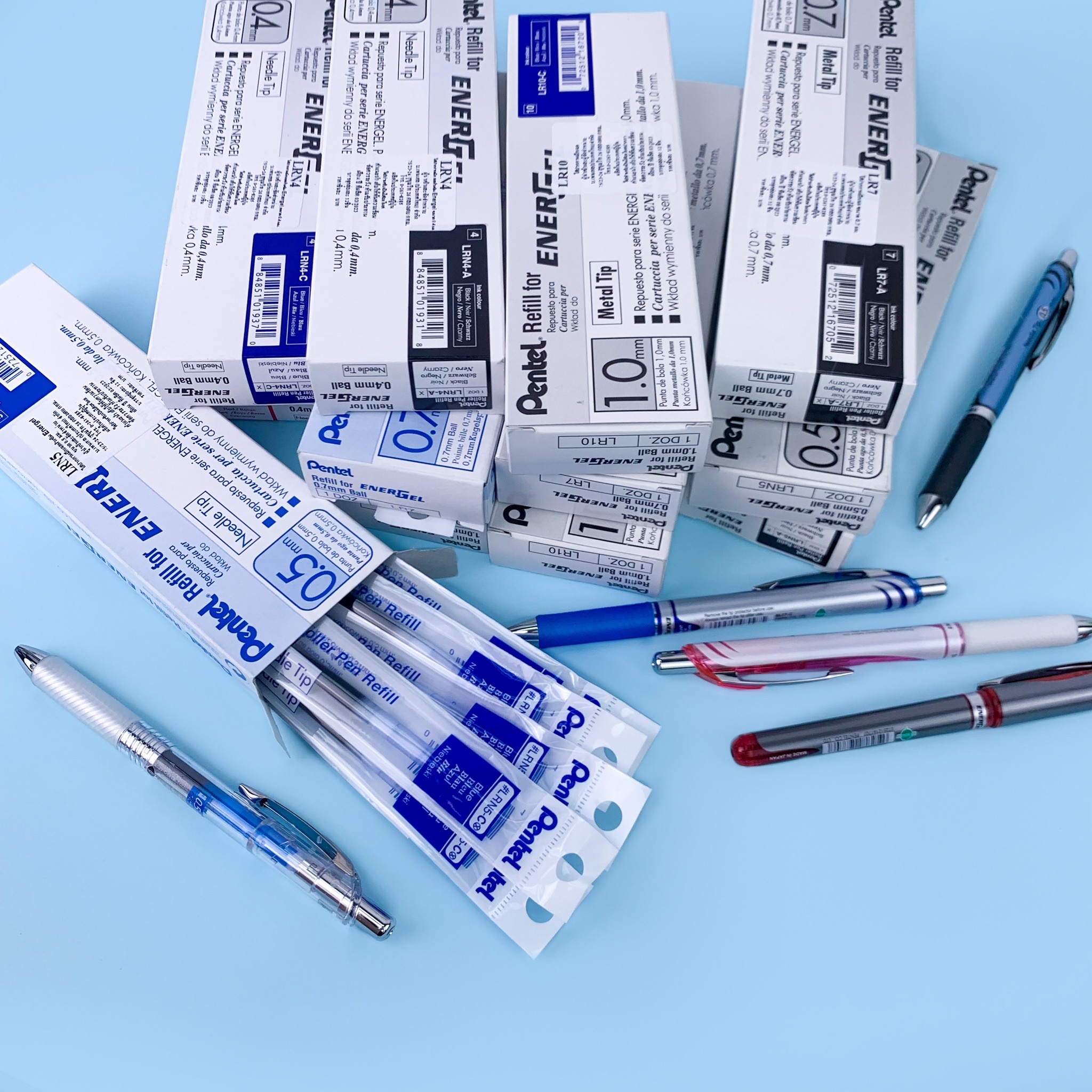 ไส้ปากกา Pentel Energel ขนาด 0.5 , 0.7 , 1.0 mm. รุ่น LRN5 LR7 LR10 (กล่อง 12 ชิ้น)