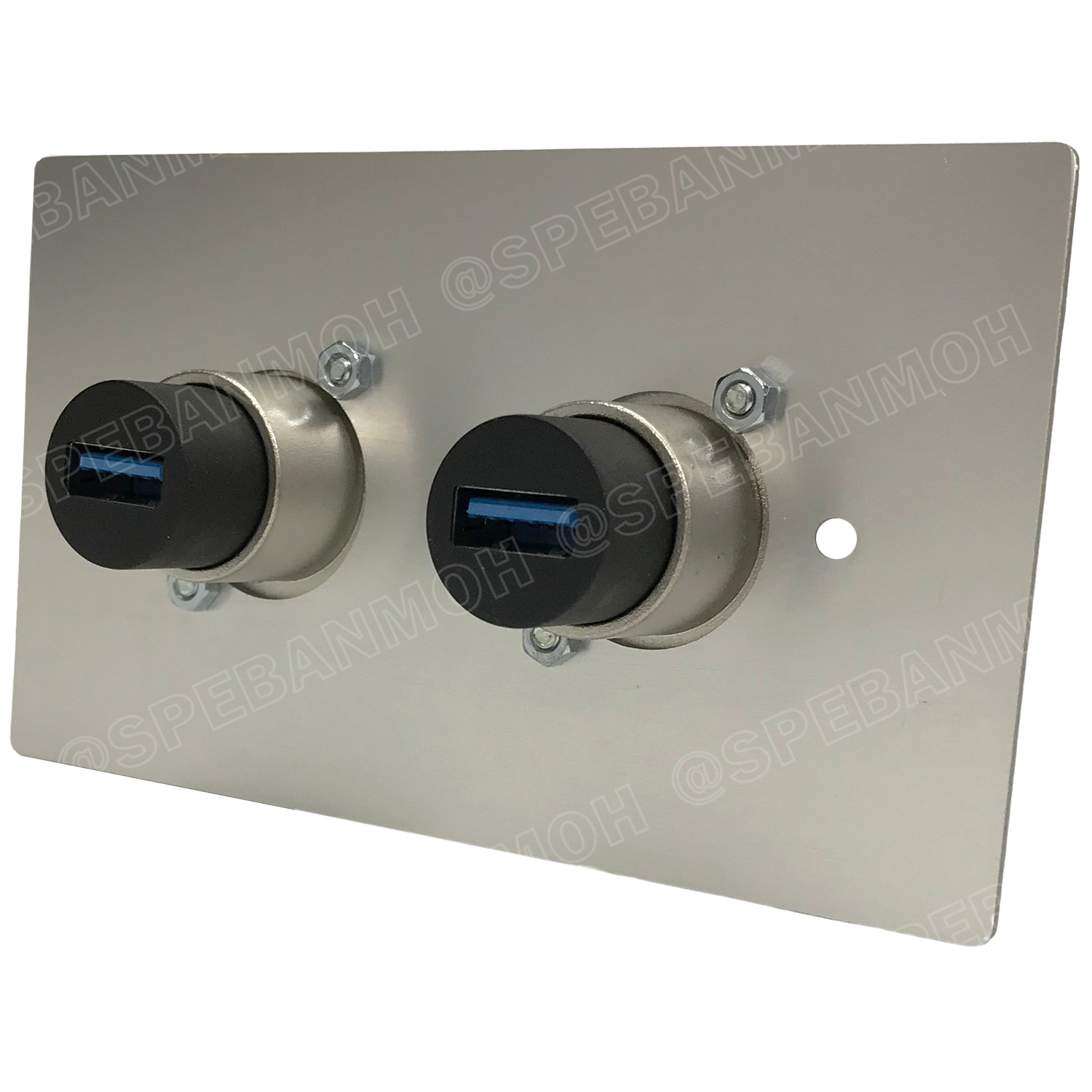 [ 1ชุด ] AMW-USB-02P ชุดเพลทแอมฟีนอล Amphenol Audio / Video Outlet Panel for USB 2 Port With Connector USB เพลท 2ช่อง USB เพลทแอมฟินอล คอนเน็คเตอร์ AC-USB3-AA ยูเอสบีคอนเน็คเตอร์ Amphenol Plate อุปกรณ์เครื่องเสียง เพลทยูเอสบี