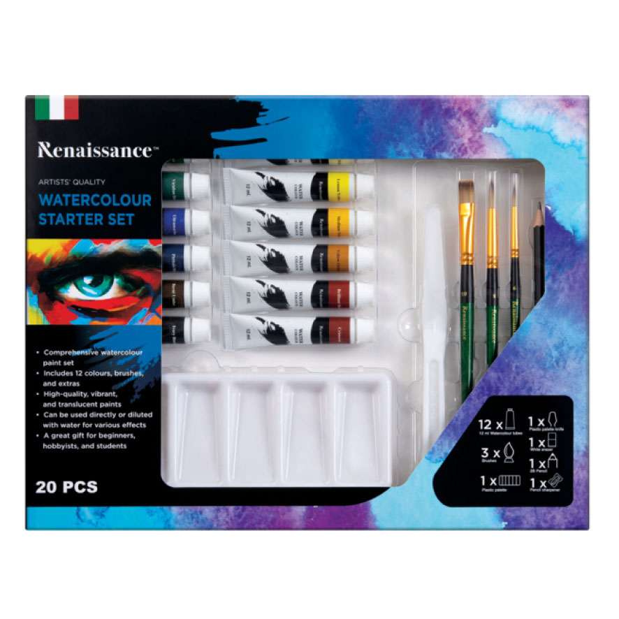 ชุดสีน้ำ ชุดสตาร์ทเตอร์ Renaissance 20 ชิ้น Watercolour Starter Set