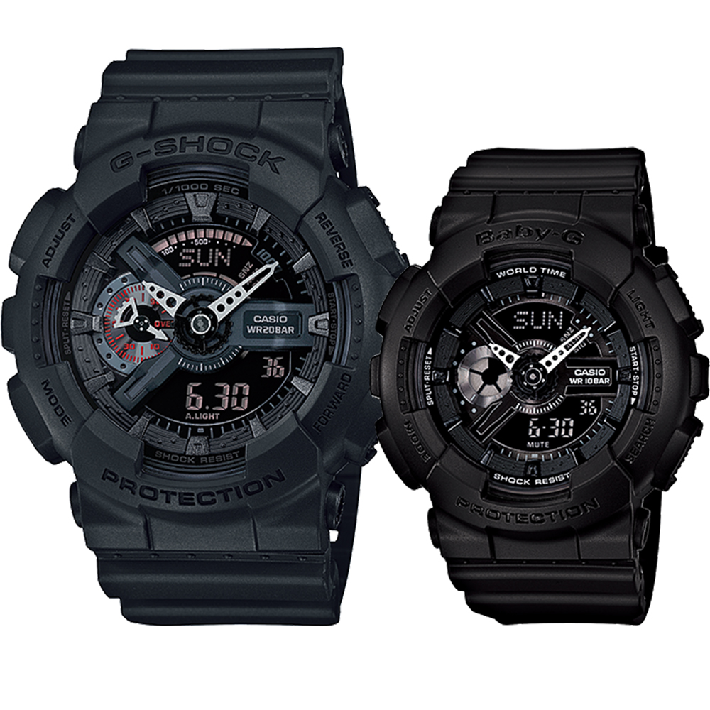 CASIO G-SHOCK รุ่น GA-110MB-1ADR & CASIO BABY-G รุ่น BA-110BC-1ADR สีดำ สินค้าของเเท้ รับประกันศูนย์ CMG