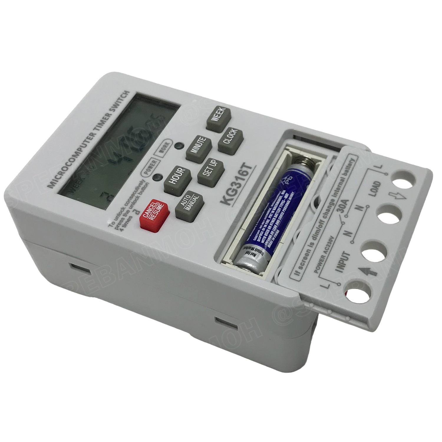 [ 1ชิ้น ] KG316T 220V 30A นาฬิกาตั้งเวลาเปิดปิด ดิจิตอล Digital Timer 220VAC 30A ไทม์เมอร์ 30แอมป์ Timer Switch นาฬิกา เครื่องตั้งเวลา เปิด-ปิด อุปกรณ์ไฟฟ้า อัตโนมัติ 17program On17 OFF17 นาฬิกาอัตโนมัติ ดิจิตอลไทม์เมอร์ ไฟบ้าน สำหรับสั่งเปิดปิดเครื่องใช้