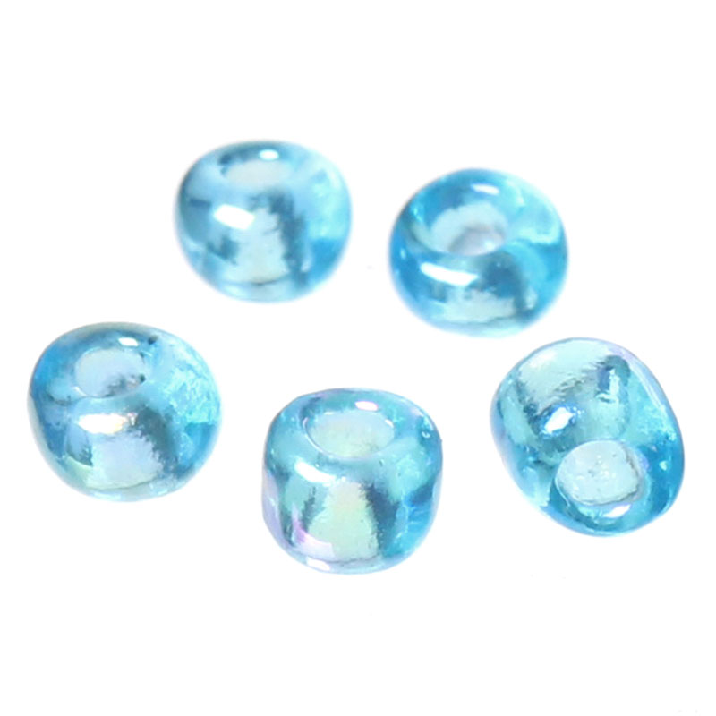 Seed beads ลูกปัดแก้วเม็ดเล็ก 10/0 ขนาด 2x2mm สีฟ้าอ่อนหนัก 450 กรัม (ประมาณ 22500 เม็ด)