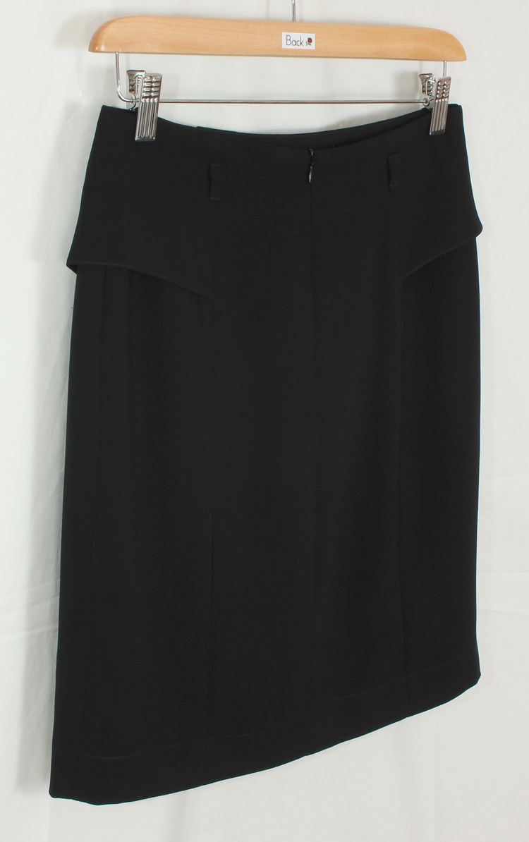 กระโปรงแฟชั่น&ทำงาน กระโปรงทรงสอบแต่งระบาย ผ้า CHANELสีดำ / SK-094