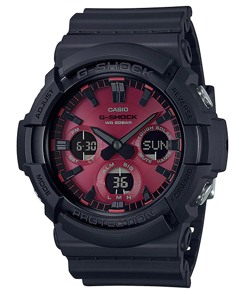 CASIO G-SHOCK รุ่น GAS-100AR-1ADR สีดำ จอแดง สินค้าใหม่ ของแท้ รับประกันศูนย์ CMG