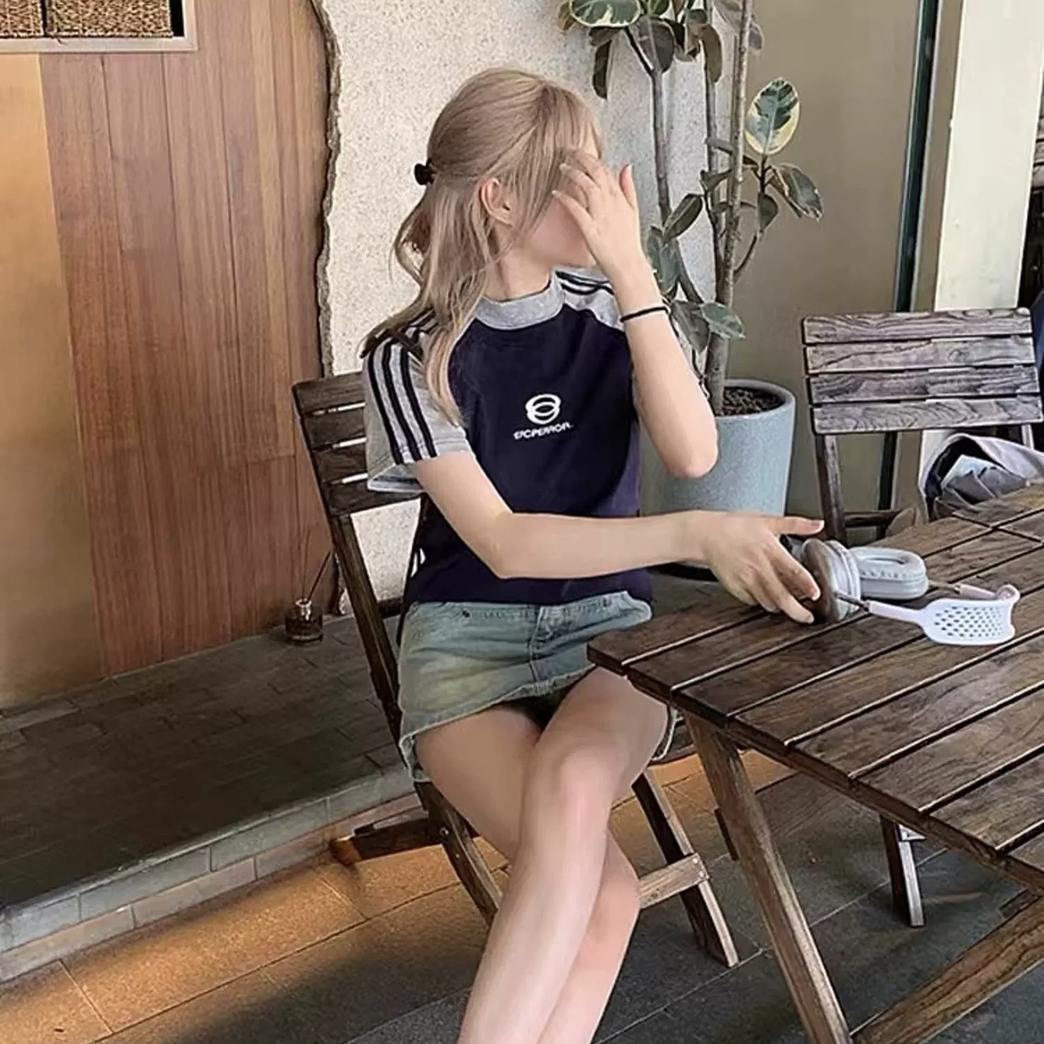 Pink summer tee เสื้อยืดแขนทูโทน