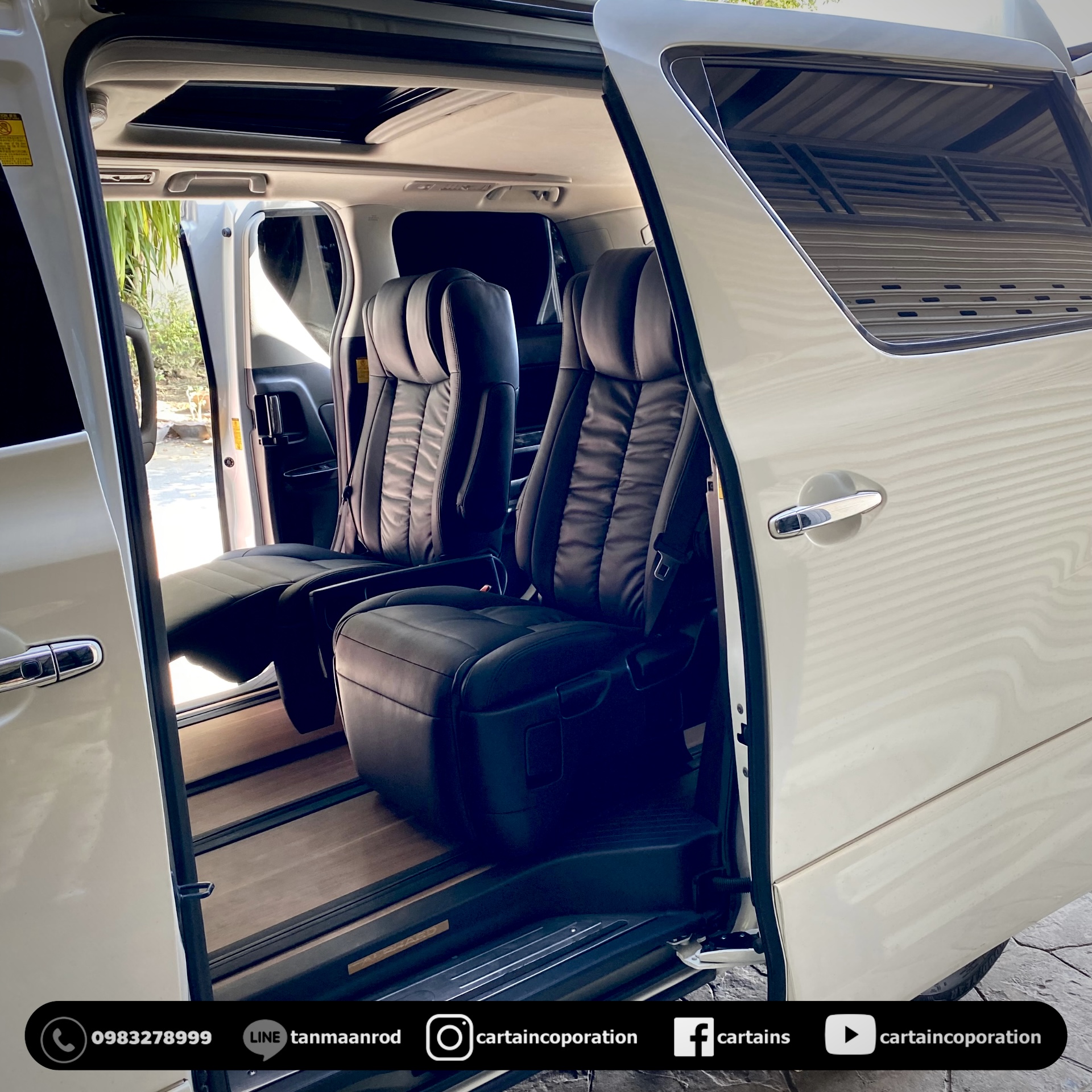 ผลงาน Alphard แปลงทรงเบาะหุ้มหนังใหม่ หนังแท้ทั้งคัน เสริมฟองน้ำให้หนาและนุ่มกว่าเดิม