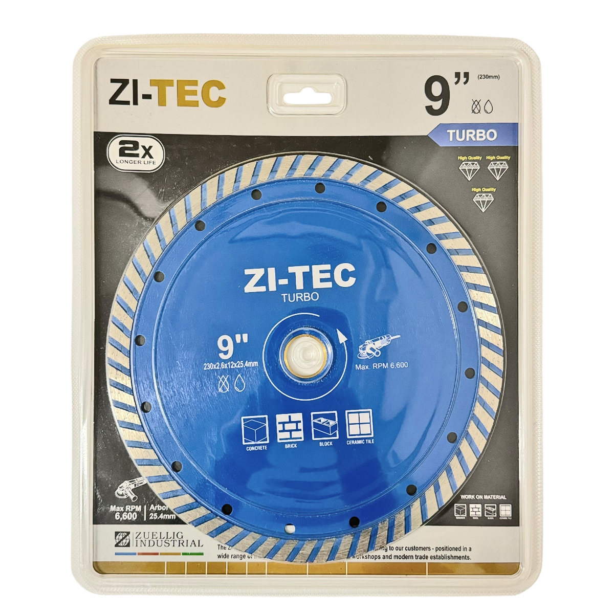 ZITEC Z9 ใบเพชร 9นิ้ว ตัดแห้ง-ตัดน้ำ สำหรับตัดคอกกรีตเสริมเหล็ก
