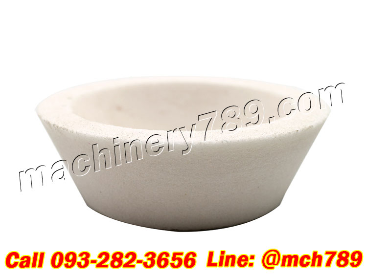 หินเจียรสีขาวทรงถ้วย หินเจียขนาด125x45x32มม. ความละเอียด#46 #60 #80 หินเจียรถ้วย อะไหล่หินเจียร์ หินลับมีดสำหรับใช้กับเครื่องลับใบมีด WHITE Abrasive Cup Grinding Wheel Stone (Bowl Shape 125x45x32MM)