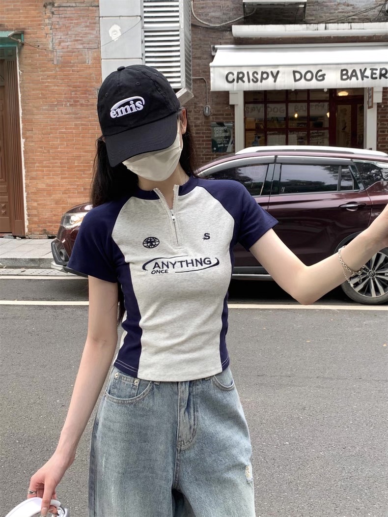 Anything zipper tee เสื้อยืดแต่งซิป