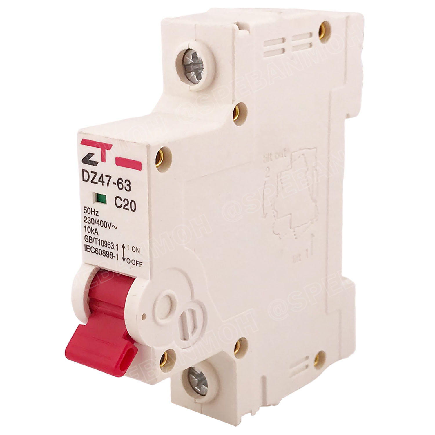 DZ47-63-1P 20A เบรกเกอร์ ลูกย่อย ยึดรางปีกนก 1P 20A AC Circuit Breaker เบรกเกอร์ตัดไฟเกิน 1โพล 20แอมป์ คัดเอาท์ ป้องกันกระแสเกิน Overload ป้องกันการลัดวงจร Short circuit เบรกเกอร์ตัดไฟ เบรกเกอร์ลูกย่อย Ac Circuit Breaker ไฟบ้าน 230V/400V AC มินิเซอกิตเบรก
