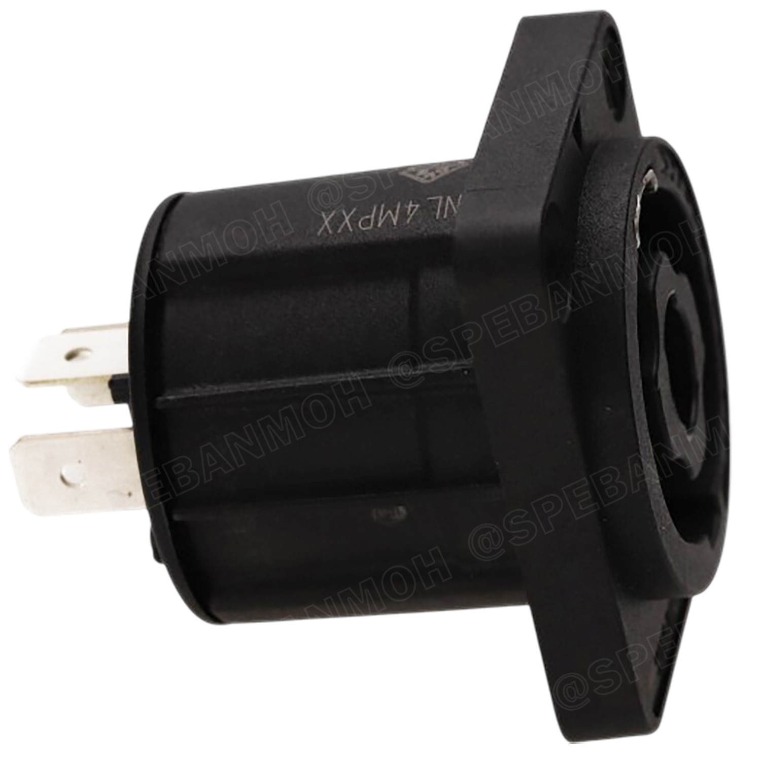 [ 1 ชิ้น ] NL4MPXX NEUTRIK Speakon Female Socket 4P สเปคคอนตัวเมีย เหลี่ยม ติดแท่น แจ็คลำโพง แจ็คติดตู้ลำโพง นิวทริค 4โพล 4ขั้ส Plug Jack สปีกคอนตัวเมีย NL4MP สีดำ Black Audio Connector For Speaker