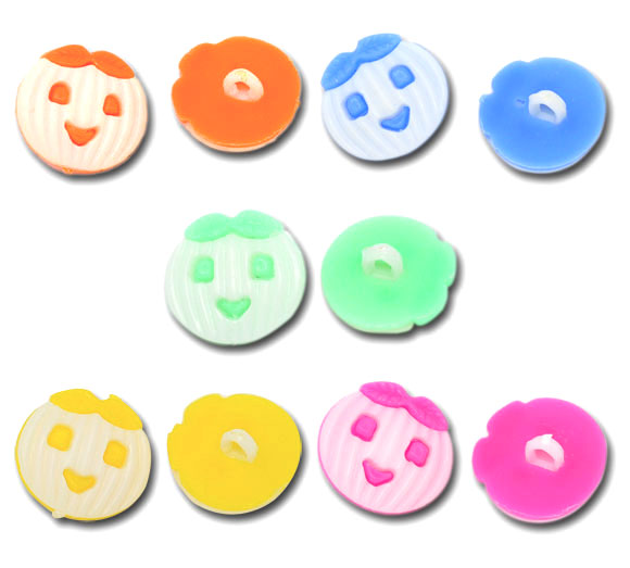 กระดุมอะครีลิคฟักทองฮาโลวีน 17x16.5mm แพ็ค 30 เม็ด
