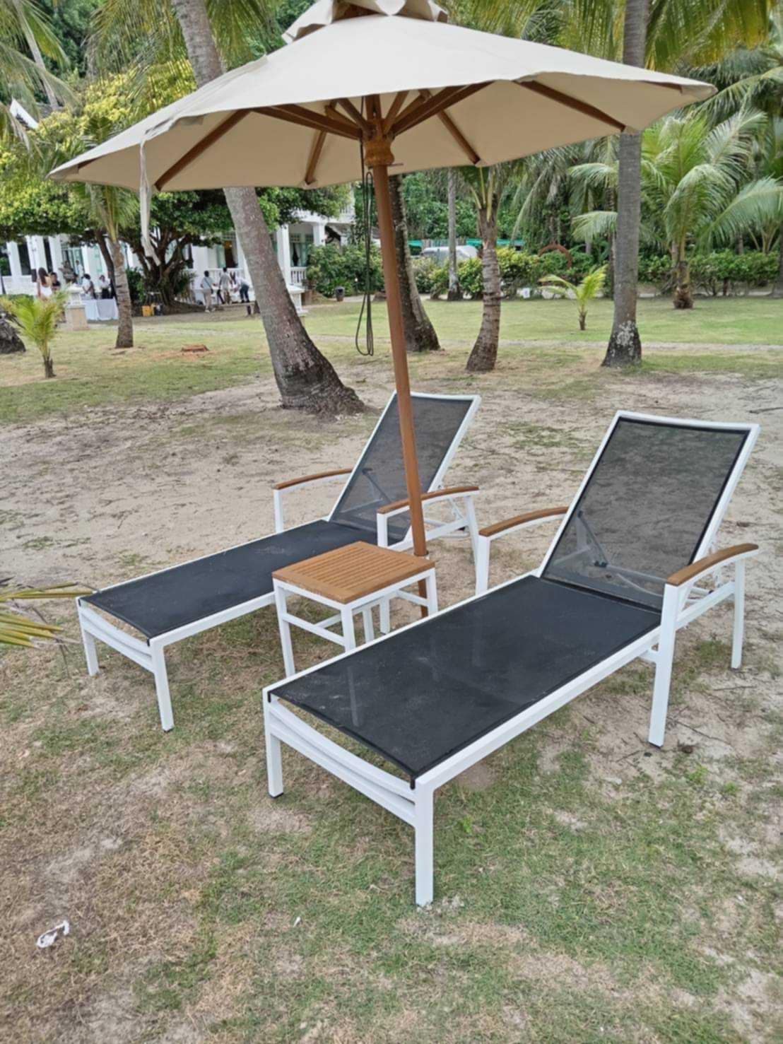 เตียงอาบแดด รุ่น White stainless steel lounger