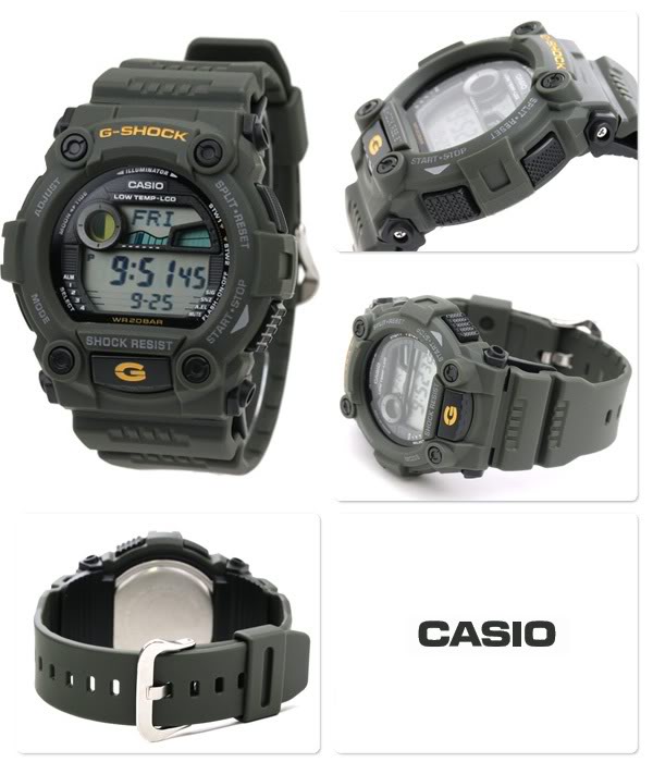 CASIO G-SHOCK รุ่น G-7900-3DR สีเขียว สายด้าน สินค้าของเเท้ รับประกันศูนย์ CMG