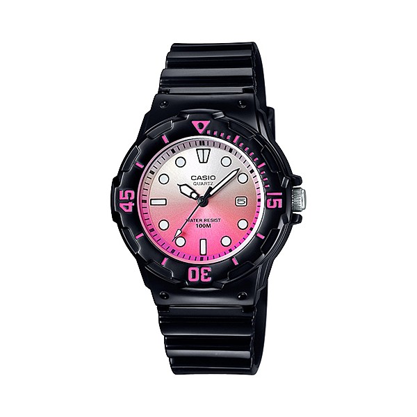 CASIO NORMAL รุ่น LRW-200H-4EVDF สีดำ จอชมพู สินค้าของเเท้