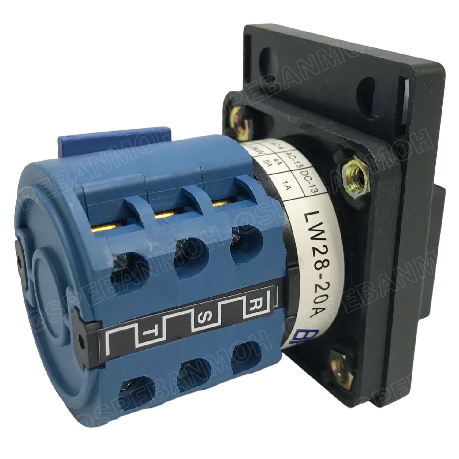 [ 1 ชิ้น ] LW28-20A-A CHANGE OVER SWITCH 3 Position AMP 3P 16A สวิทช์บิด แอมป์ มิเตอร์สวิทช์ Amp Meter Switch 60x48mm 480VAC สวิทช์สลับการทำงาน ซีเลคเตอร์แอมป์ AMP Selector Switch