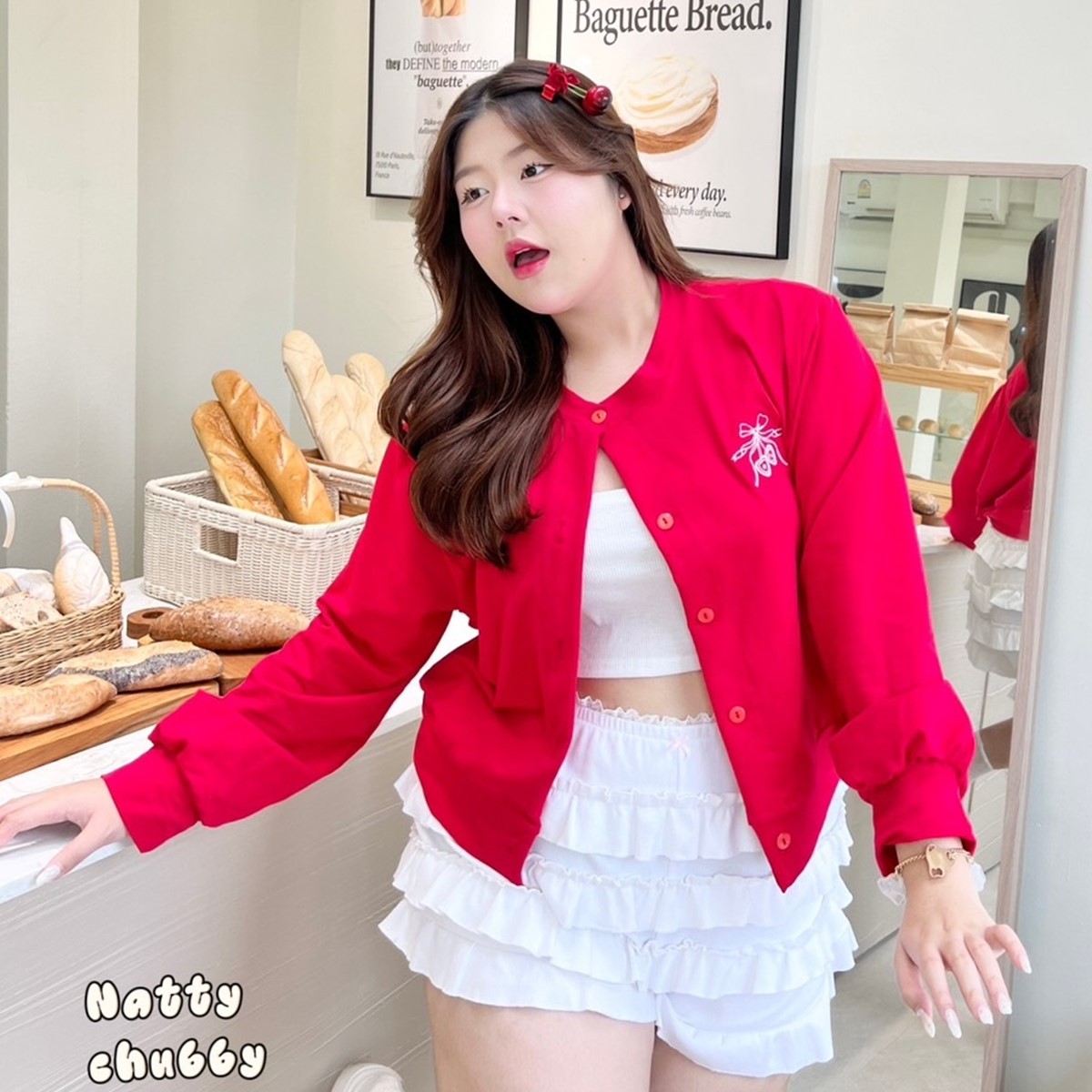 J052 เสื้อแขนยาว ผ้ายืดได้เยอะ หน้าผ้า52นิ้ว