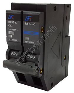 RFB2-63 2P-63A เบรกเกอร์ 6kA เบรกเกอร์ลูกย่อย ลูกย่อย 2P 63A เบรกเกอร์กันไฟเกิน BF RFB2-63 2P-63A เซอร์กิต เบรกเกอร์ เบรกเกอร์ปิด-เปิดไฟAC เบรกเกอร์ไฟบ้าน เบรกเกอร์ติดรางC เบรกเกอร์ติดรางซี