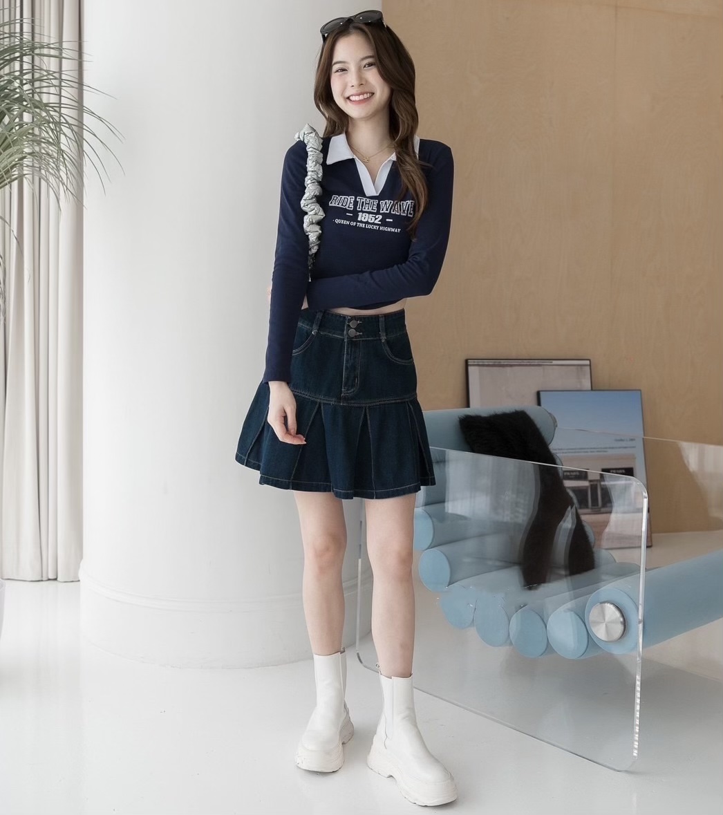 College tee 02 เสื้อยืดแขนยาว Y2K