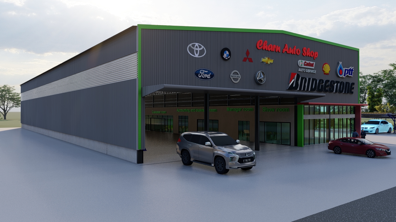 แบบศูนย์บริการรถยนต์แจกฟรี