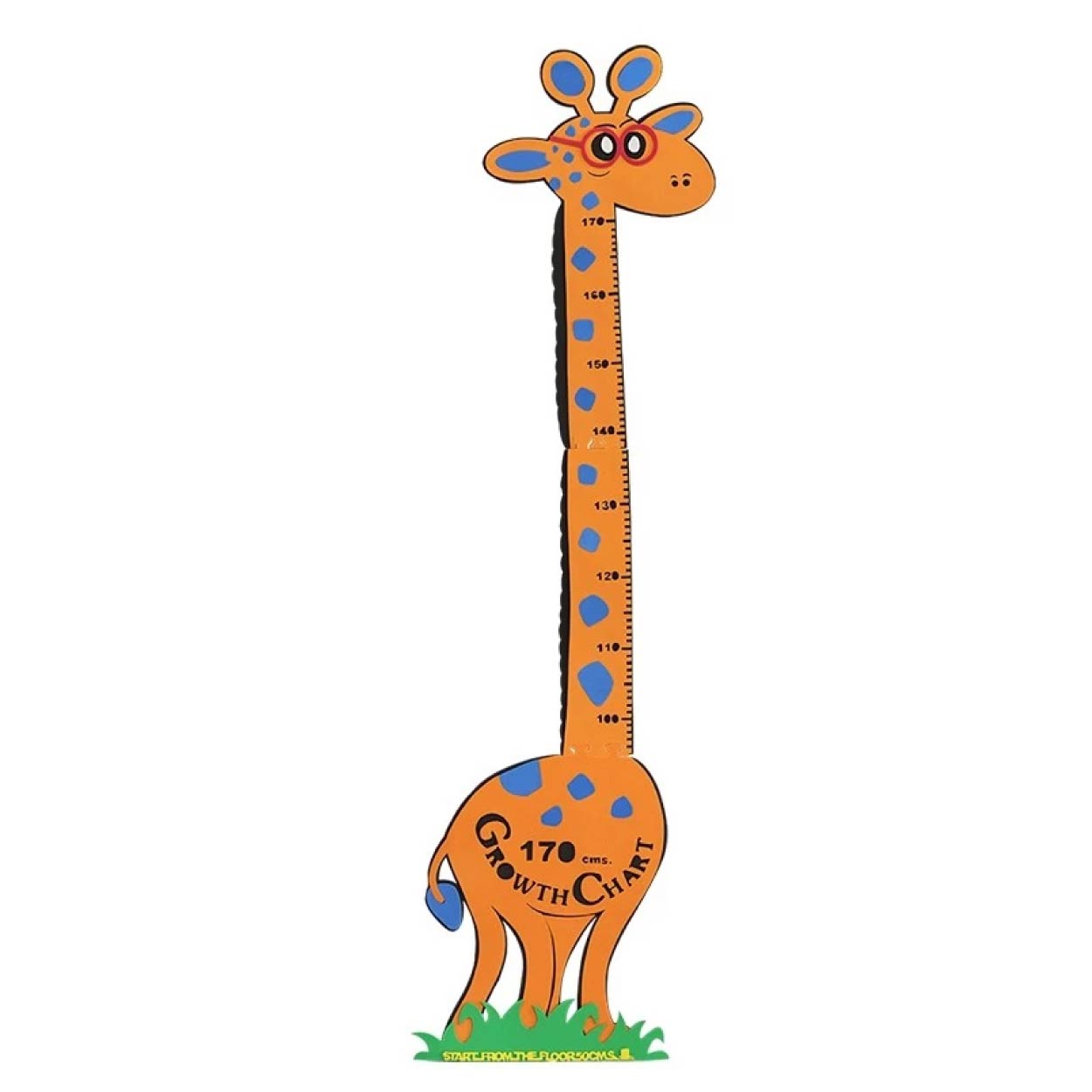 โฟมยาง แผ่นโฟม ASTA ที่วัดส่วนสูง ลายสัตว์ ยีราฟ / นกกระจอกเทศ ขนาด 180 ซม. สำหรับเด็ก พร้อมกาว 2 หน้า คละสี