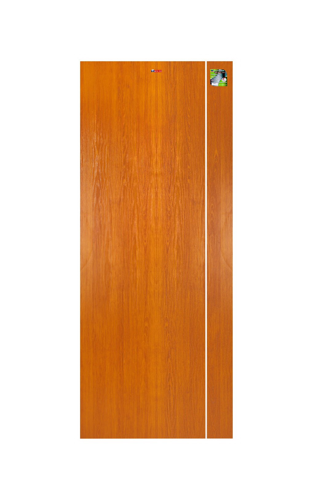 MP11 ประตู UPVC เซาะร่อง สีโกลเด้นทีค