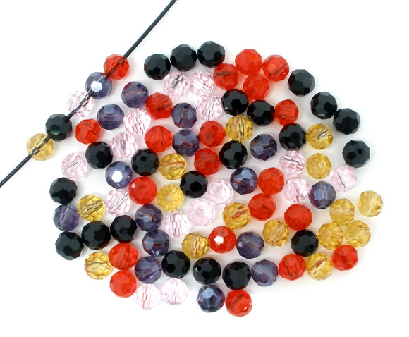 ลูกปัดคริสตัลควอทซ์ 5000 ขนาด 6มม. แพ็ค 20 เม็ด เลือกสีก่อนค่ะ