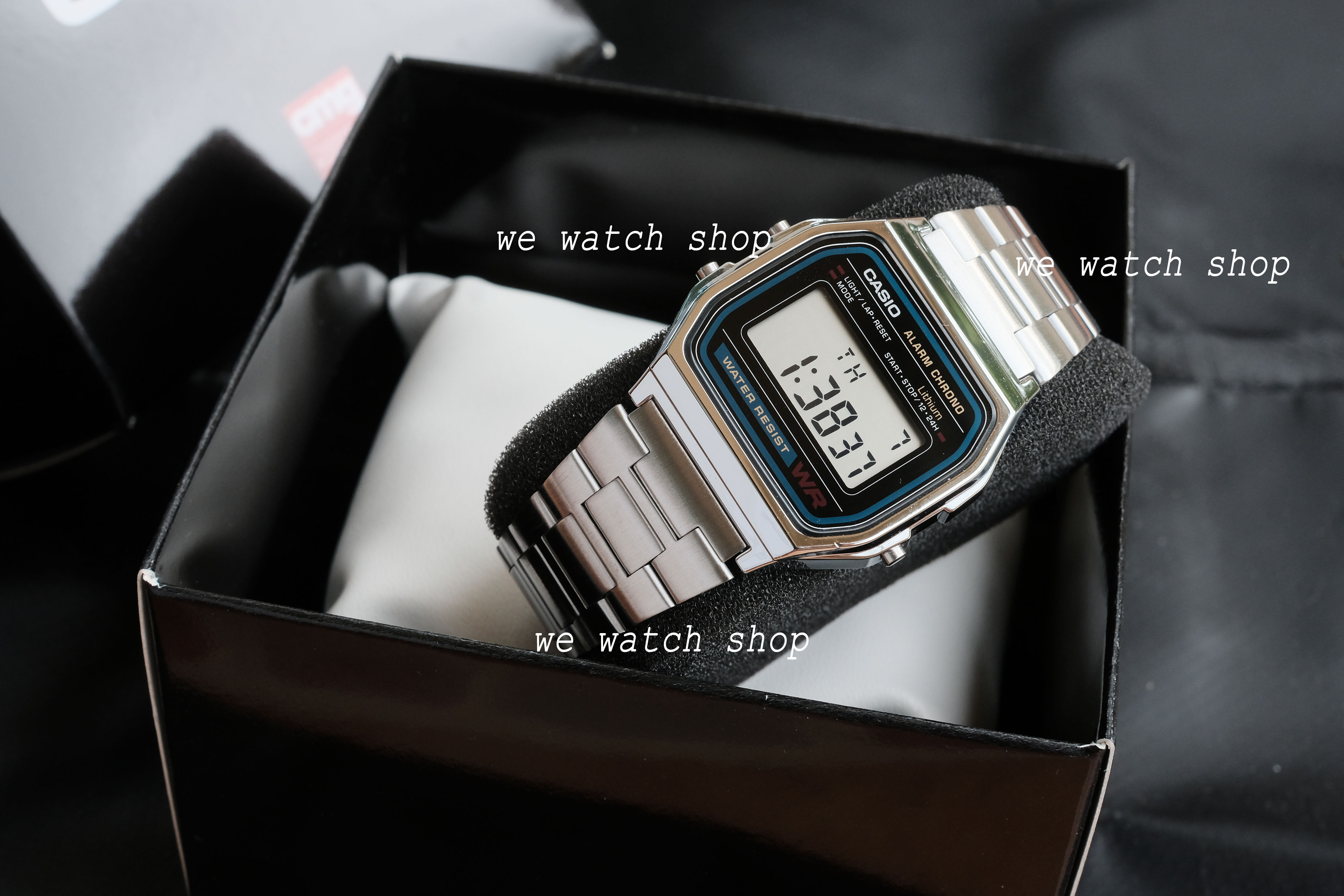 CASIO Classic รุ่น A158WA-1DF สีเงิน สายสแตนเลส สินค้าของเเท้ รับประกันศูนย์ CMG