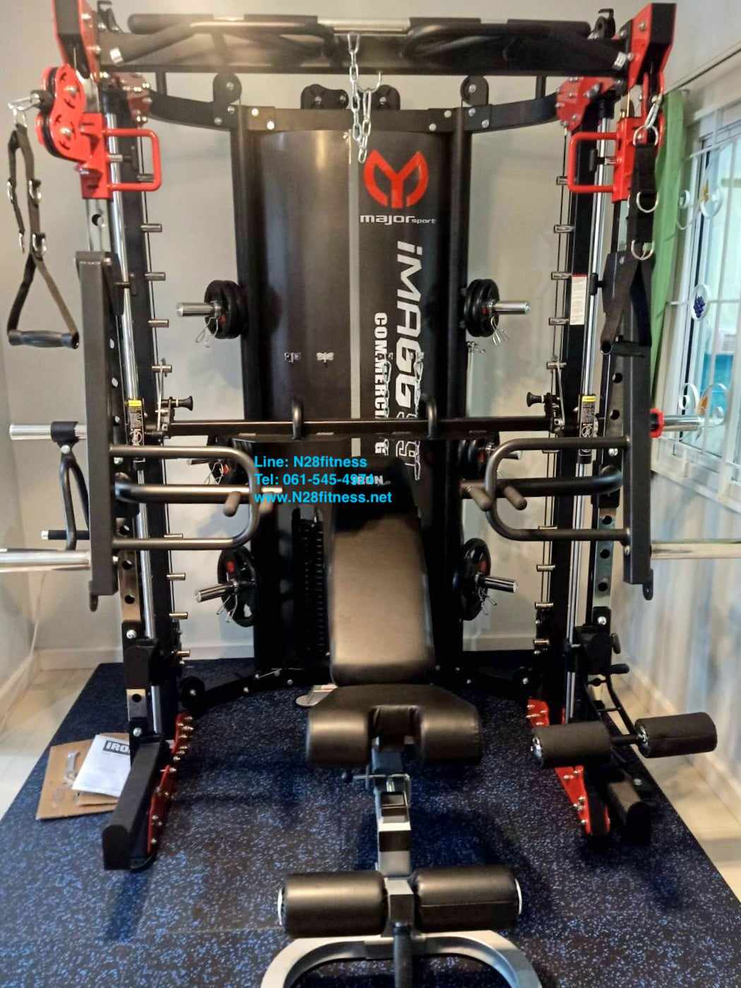 สมิทแมชชีน Smith Machine Imagg97 + ม้านั่งms-825 + แผ่นน้ำหนัก 50 kg