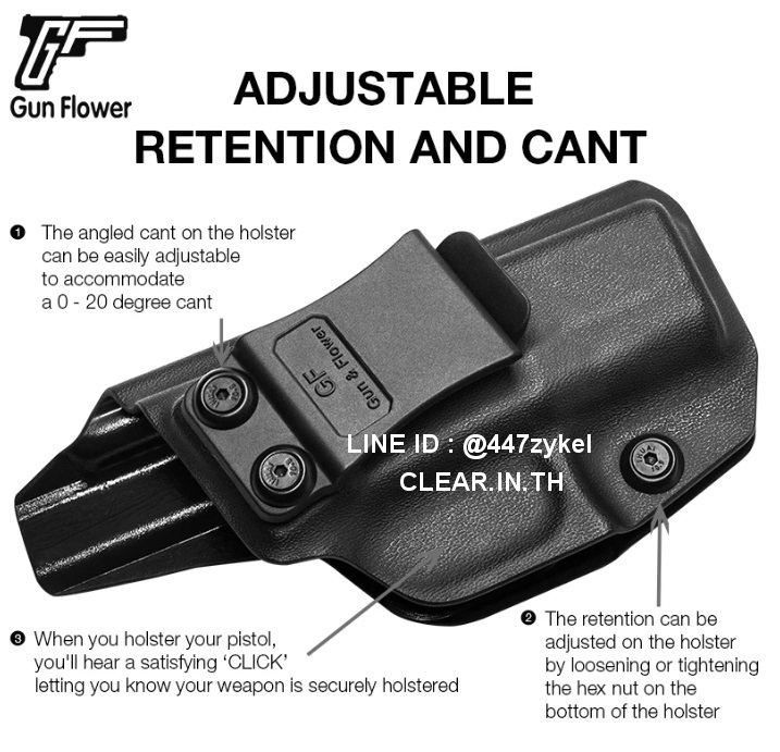 ซองพกใน G26 Gen 3-5/27/33 Gen 3-4 Kydex IWB Holster Right Handed G&F ส่งจากประเทศไทย