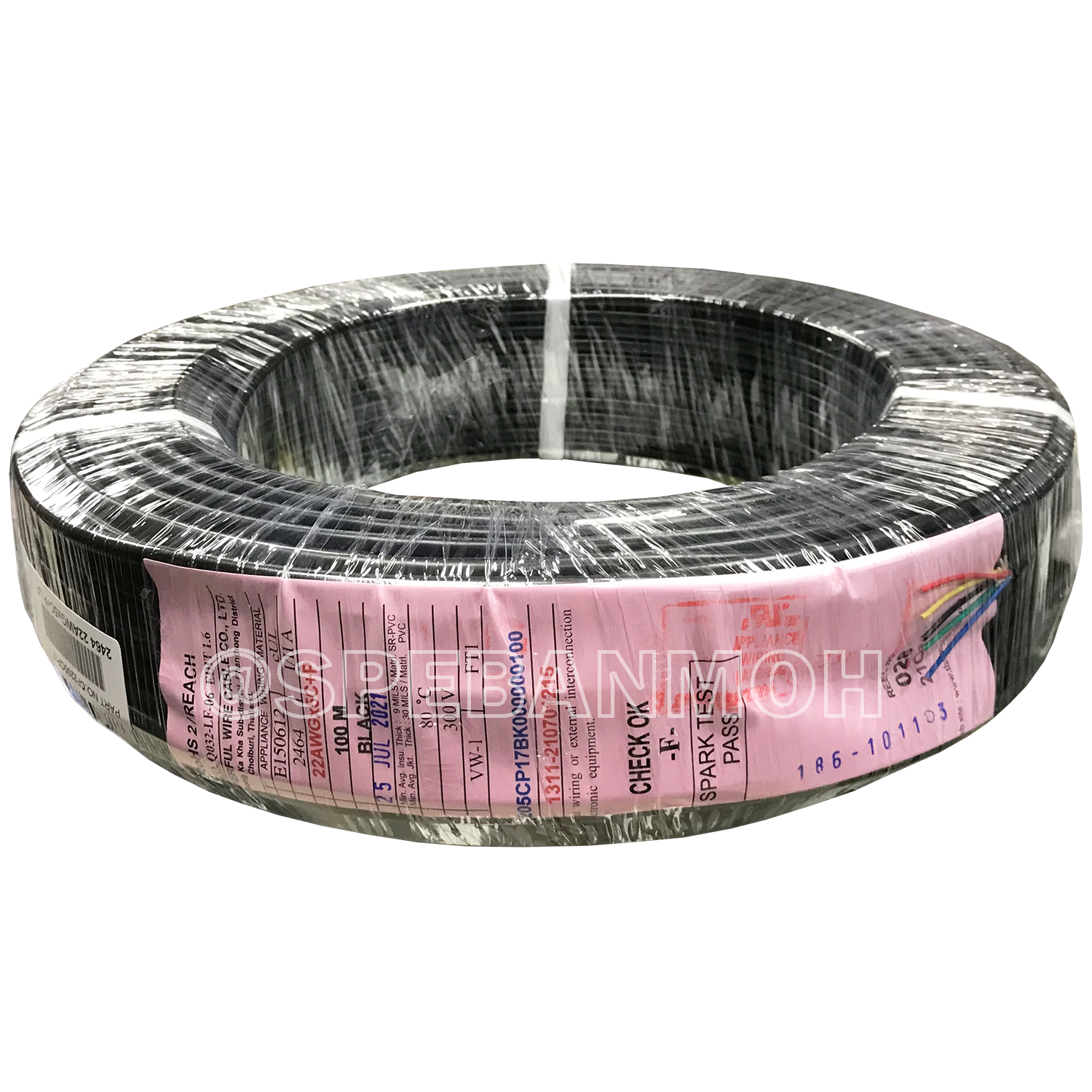 [ 100 เมตร ] TW-2464-22AWG-5C สายมัลติคอร์ 5 คอร์ ขนาด 22AWG 5C x 22AWG UL2464 300V 80°C AWG22 เบอร์ 22 สาย 5 ไส้ สายฝอย 5 แกน สีเงิน Multicore Cable 5C Computer Cable TCU Tinned Stranded Copper AWM 2464 22AWG VW-1 80°C 300V E150612 Thai Wonderful FT1