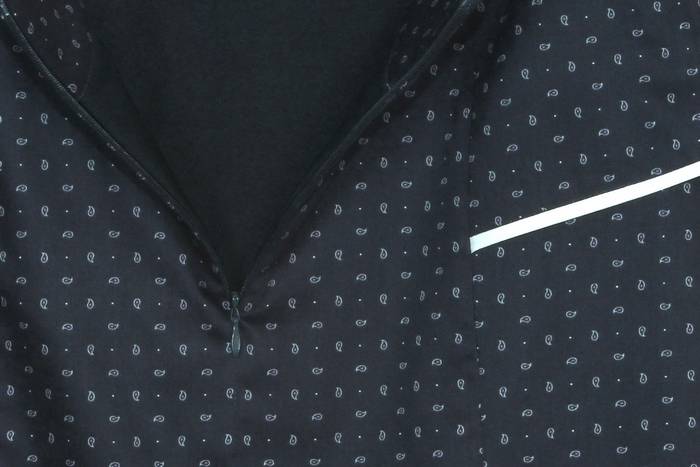 SK-244 กระโปรงแฟชั่น&ทำงาน ทรงสอบแต่งระบาย ผ้าคอตตอนญี่ปุ่นพื้นน้ำเงินเข้มพิมพ์ลายลูกน้ำเล็กๆ