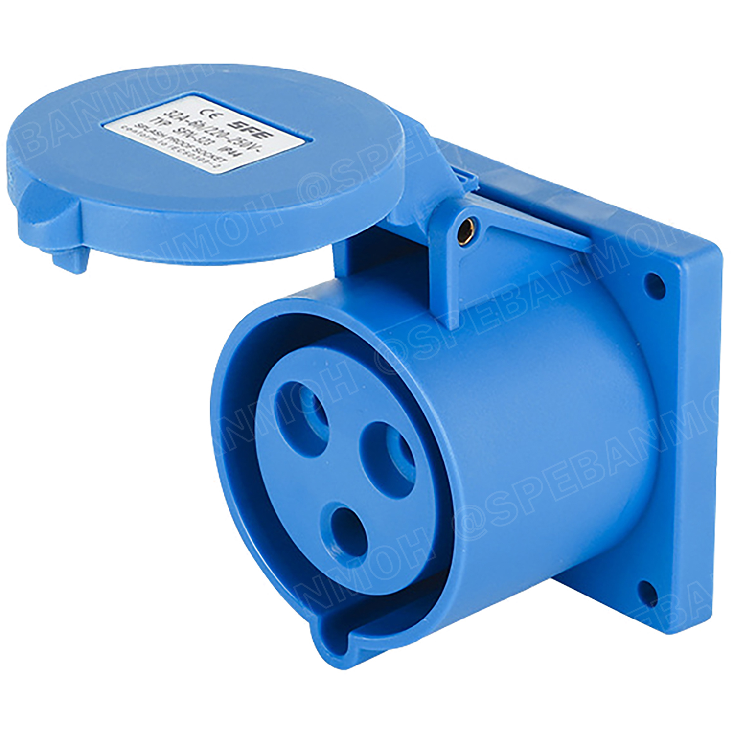 [ 1 ชิ้น ] SFN Power Plug IP44 ตัวเมียติดแท่น แบบตรง Female Rack Mount ปลั๊กอุตสาหกรรม ขนาดใหญ่ กระแสสูง High current Female Rack Mount ขั้วต่อไฟฟ้าขนาดใหญ่ คอนเน็คเตอร์กันฝุ่น ระดับIP44