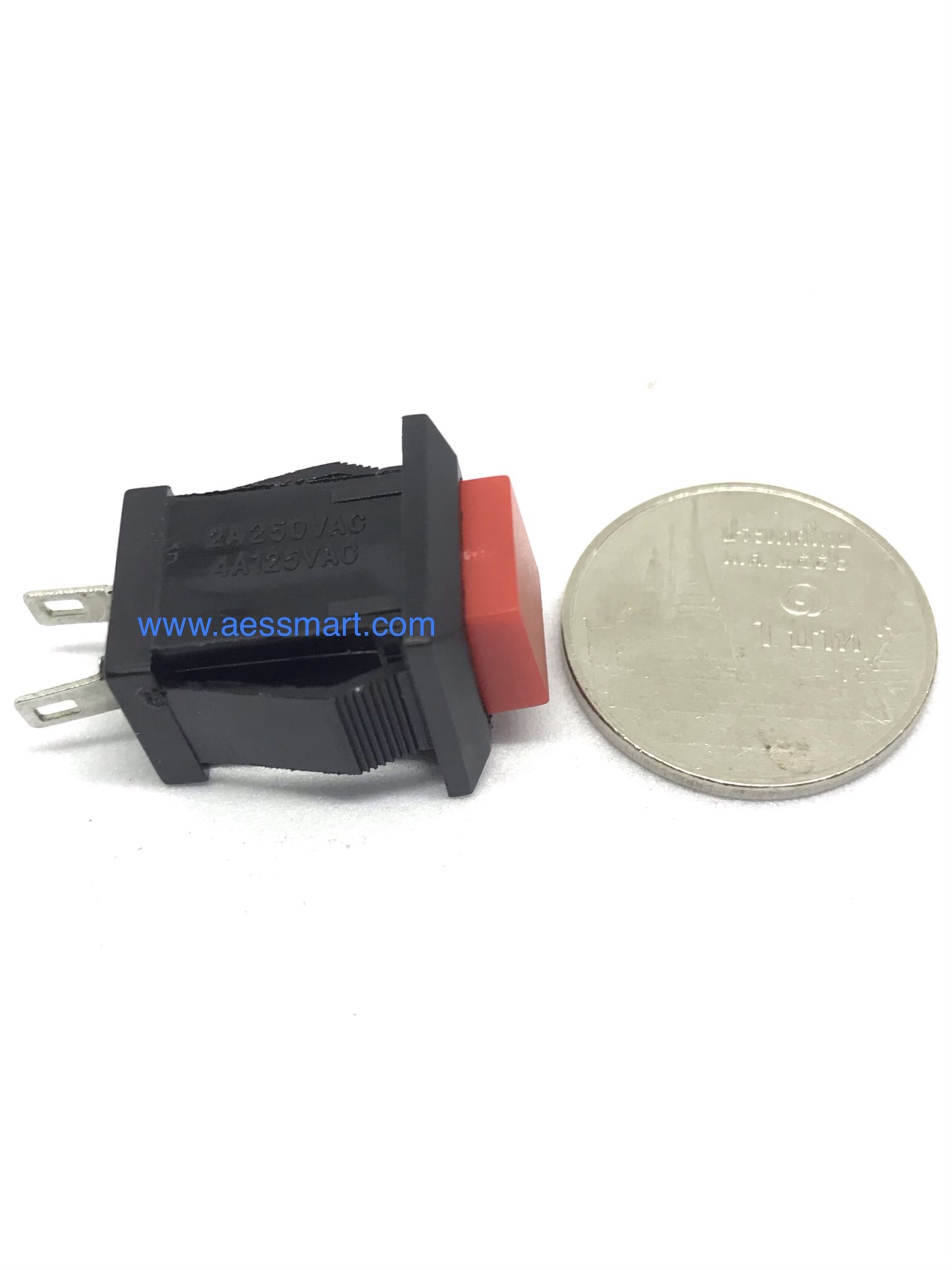 สวิตซ์กดติดกดดับ 2ขา, หัวเหลี่ยม (คละสี)