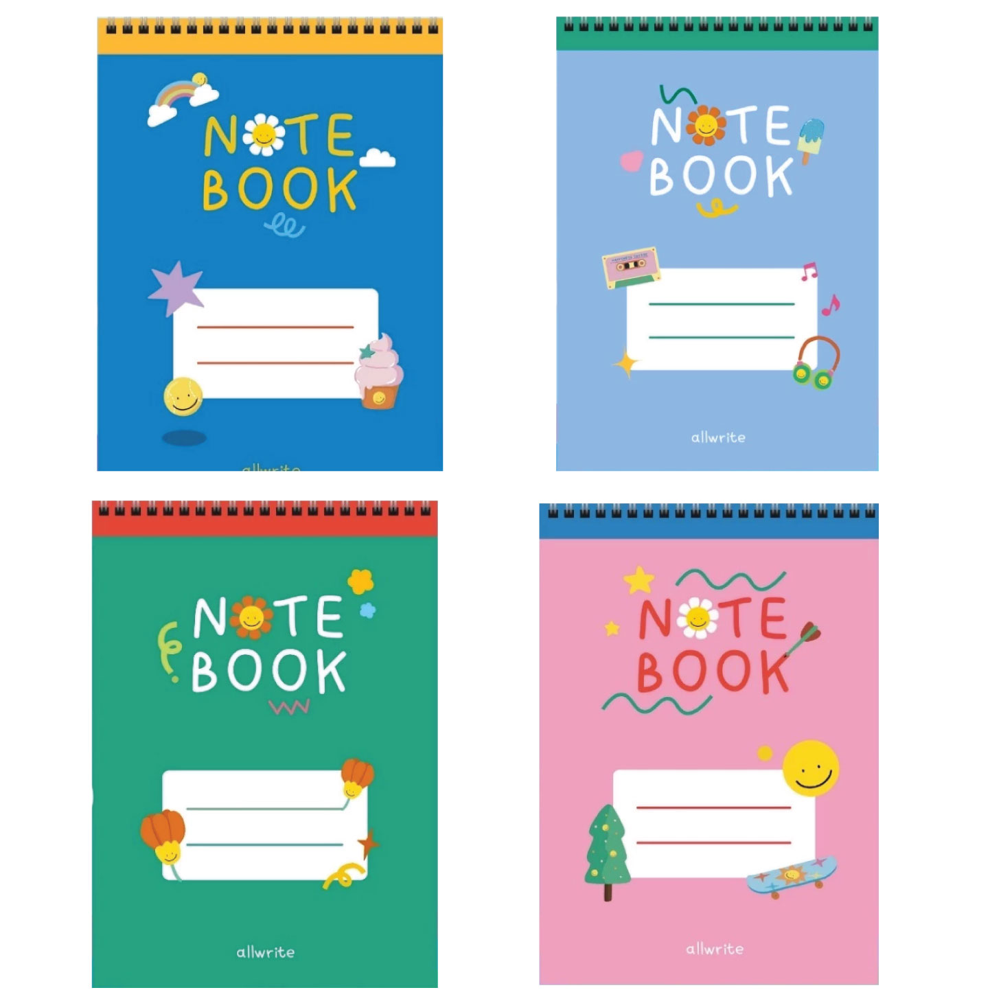 สมุดโน๊ต สมุดจดบันทึก allwrite รุ่น SL A5-AW262 สันห่วงเปิดด้านบน มีเส้น ขนาด A5 กระดาษถนอนสายตา 70 แกรม 50 แผ่น
