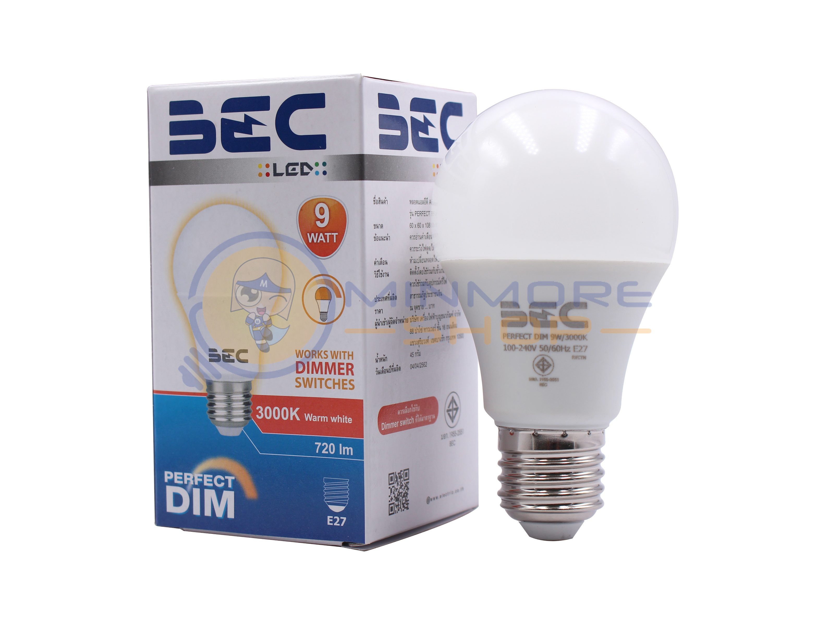 หลอดไฟหรี่ไฟได้ LED (PERFECTDIM) 9W ยี่ห้อ BEC แสงนวลวอร์มไวท์