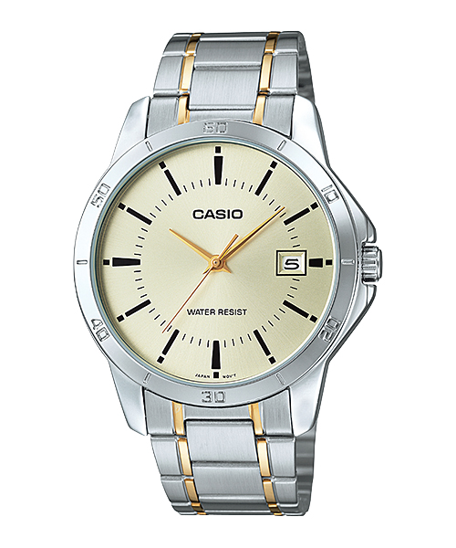 CASIO NORMAL รุ่น MTP-V004SG-9A สายสแตนเลส สีเงิน มีวันที่ สินค้าของเเท้