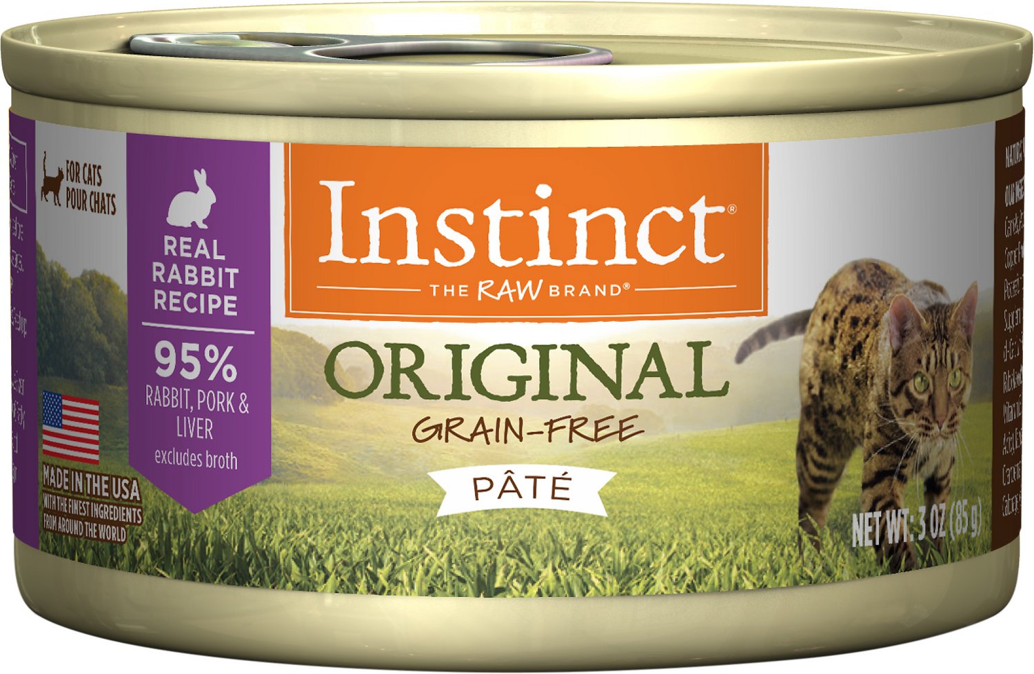 อาหารเปียกแมวระดับ 6 ดาว Instinct Original Grain-Free Pate Real Rabbit Recipe 85g