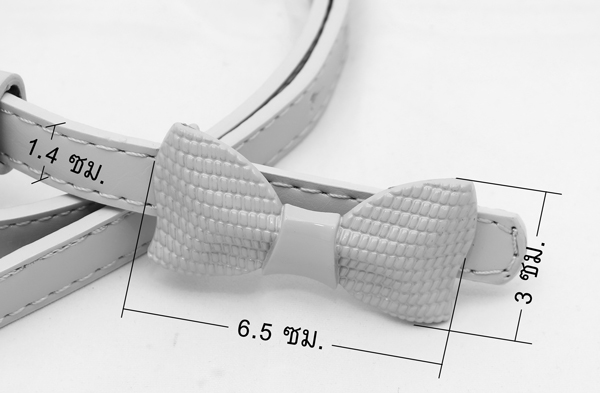 BLT-258 เข็มขัดแฟชั่นผู้หญิงเส้นเล็ก สายหนังเทียมสีฟ้า หัวโลหะรูปโบว์ใหญ่สีฟ้า