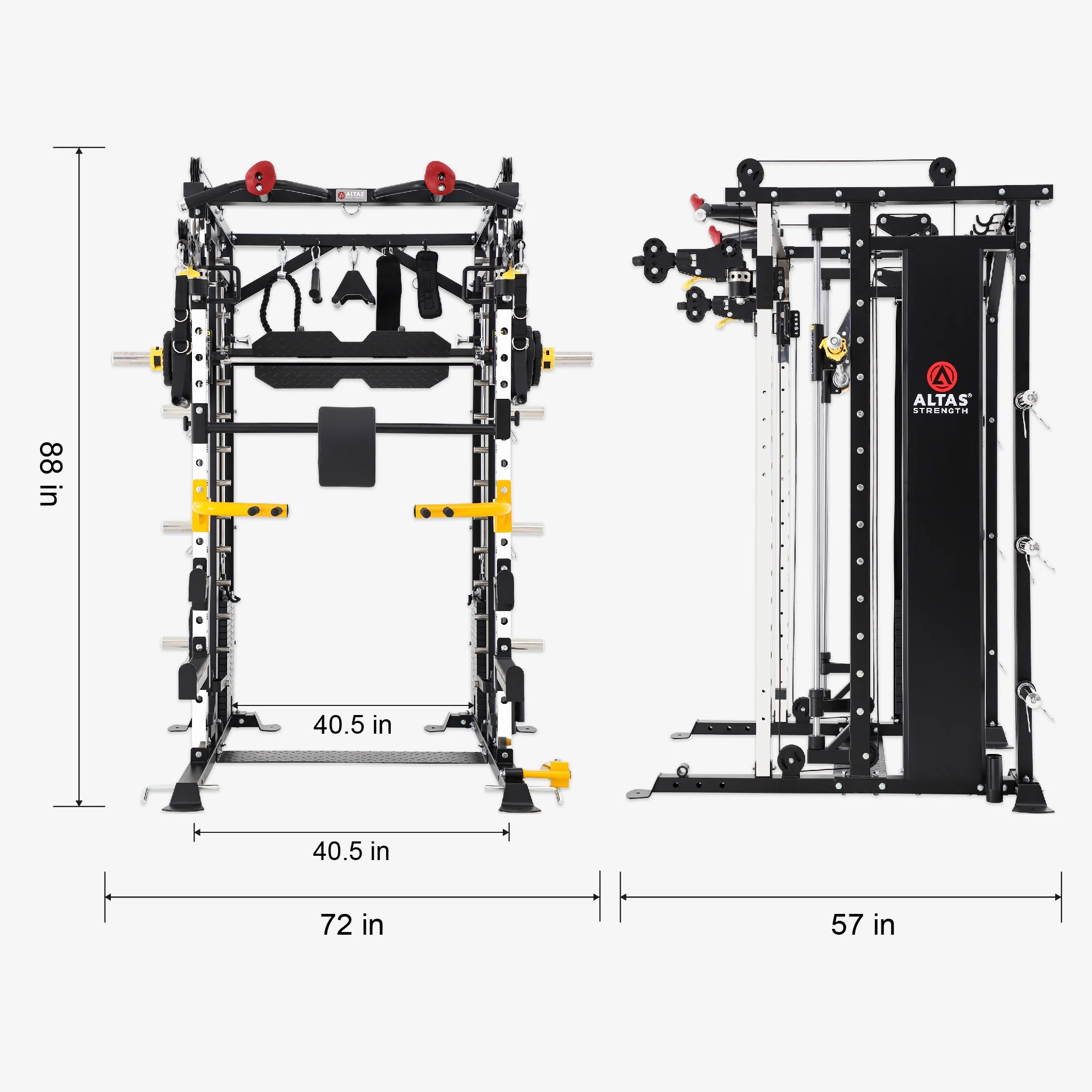 สมิทแมชชีน Altaz 3087B (Iron G20) Smith Machine Altaz 3087B (G20) ม้านั่ง202+แผ่น50kg