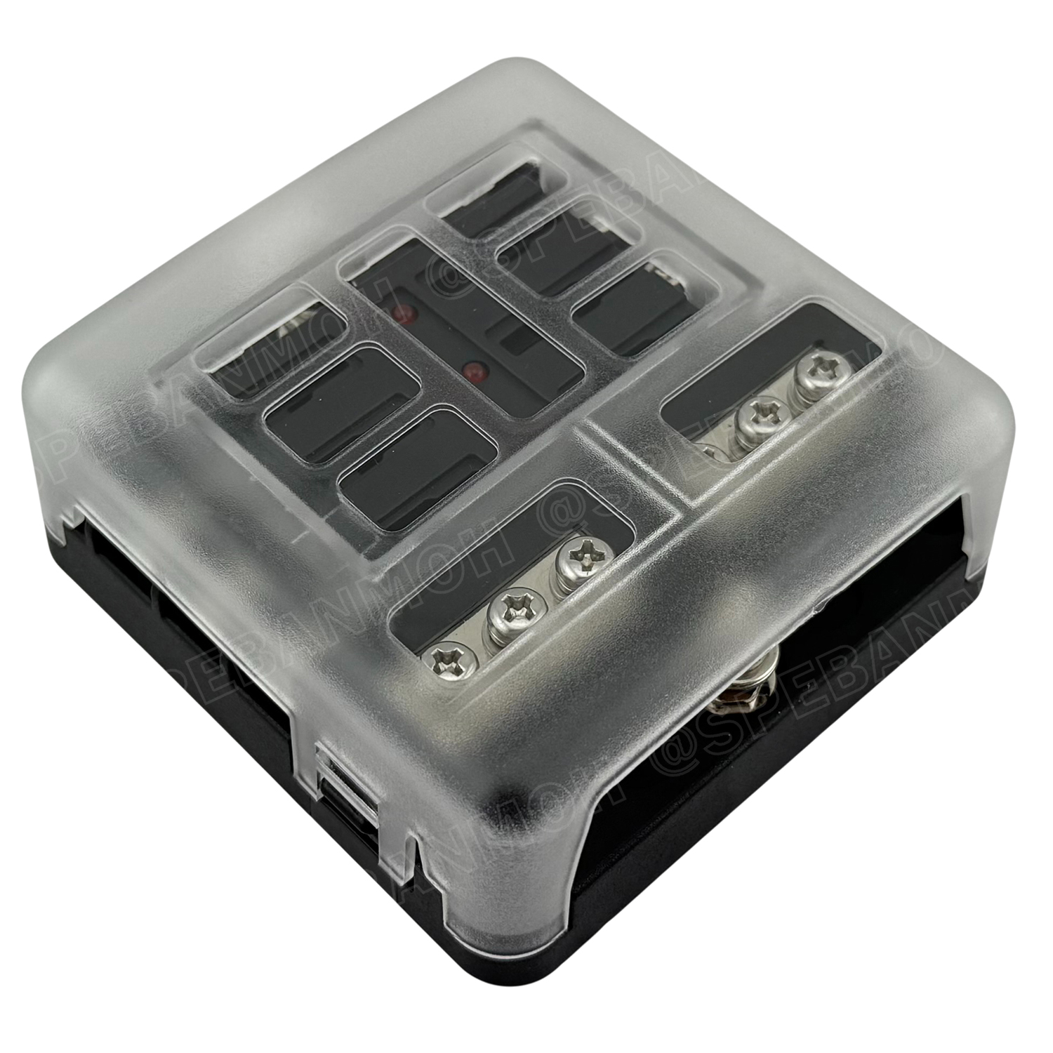 [ 1 ชิ้น ] WP-664A1 (FB-1713) กล่องฟิวส์รถยนต์ 6 ช่อง พร้อมฝาครอบ FB-1713 6 Way Fuse Block กระบอกฟิวส์รถยนต์ 6ช่อง พร้อมลูกฟิวส์ Fuse Holder + Fuse MARINE FUSEBOX ชุดฟิวส์ตัดวงจร 12V 24V DC แผงฟิวส์รถยนค์ รถบรรทุก Auto Fuse 1 In 6 Out ชุดฟิวส์ ดีซี MAX 32