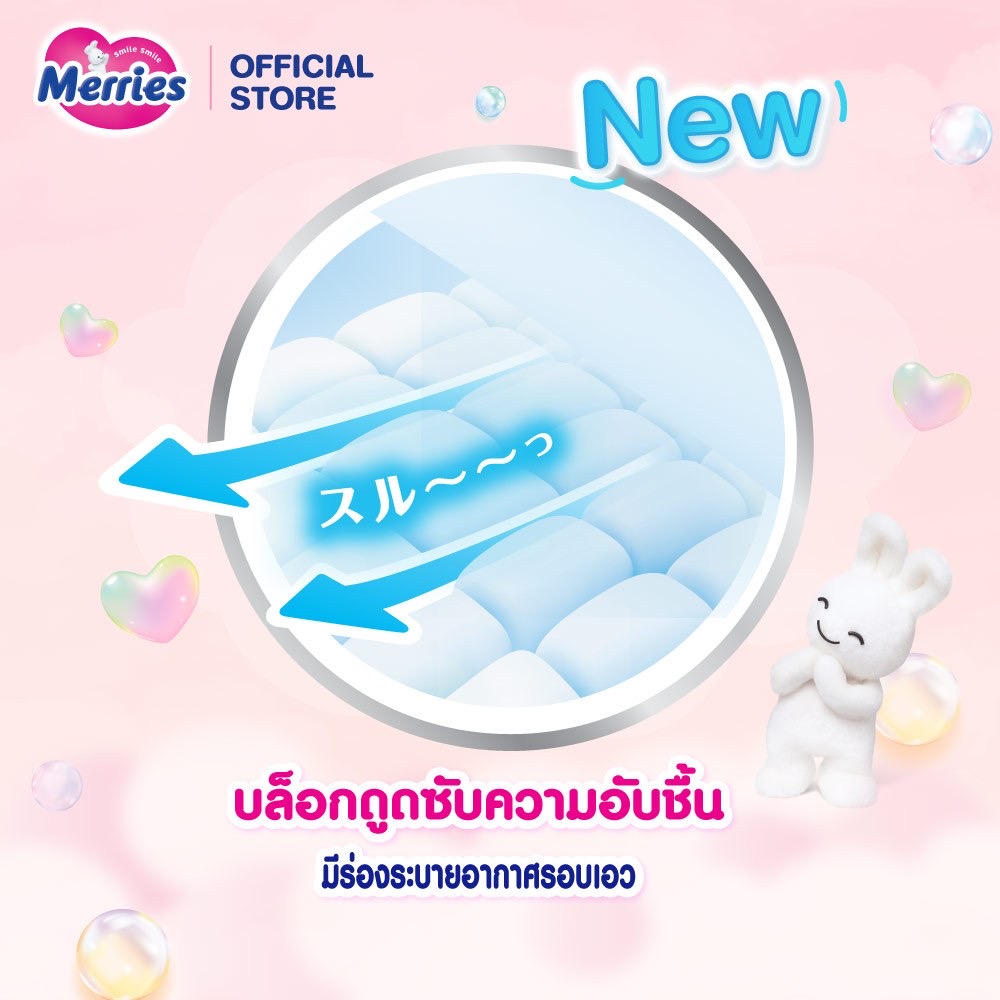 Merries Japan ผ้าอ้อมเด็กเมอร์รี่ส์ชนิดเทป ไซส์ NB~L ชนิดเทป
