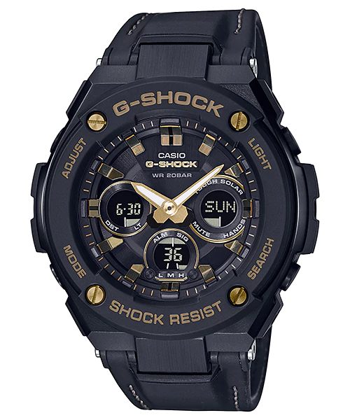 CASIO G-SHOCK รุ่น GST-S300GL-1ADR สายหนัง สีดำ สินค้าใหม่ ของแท้ รับประกันศูนย์ CMG