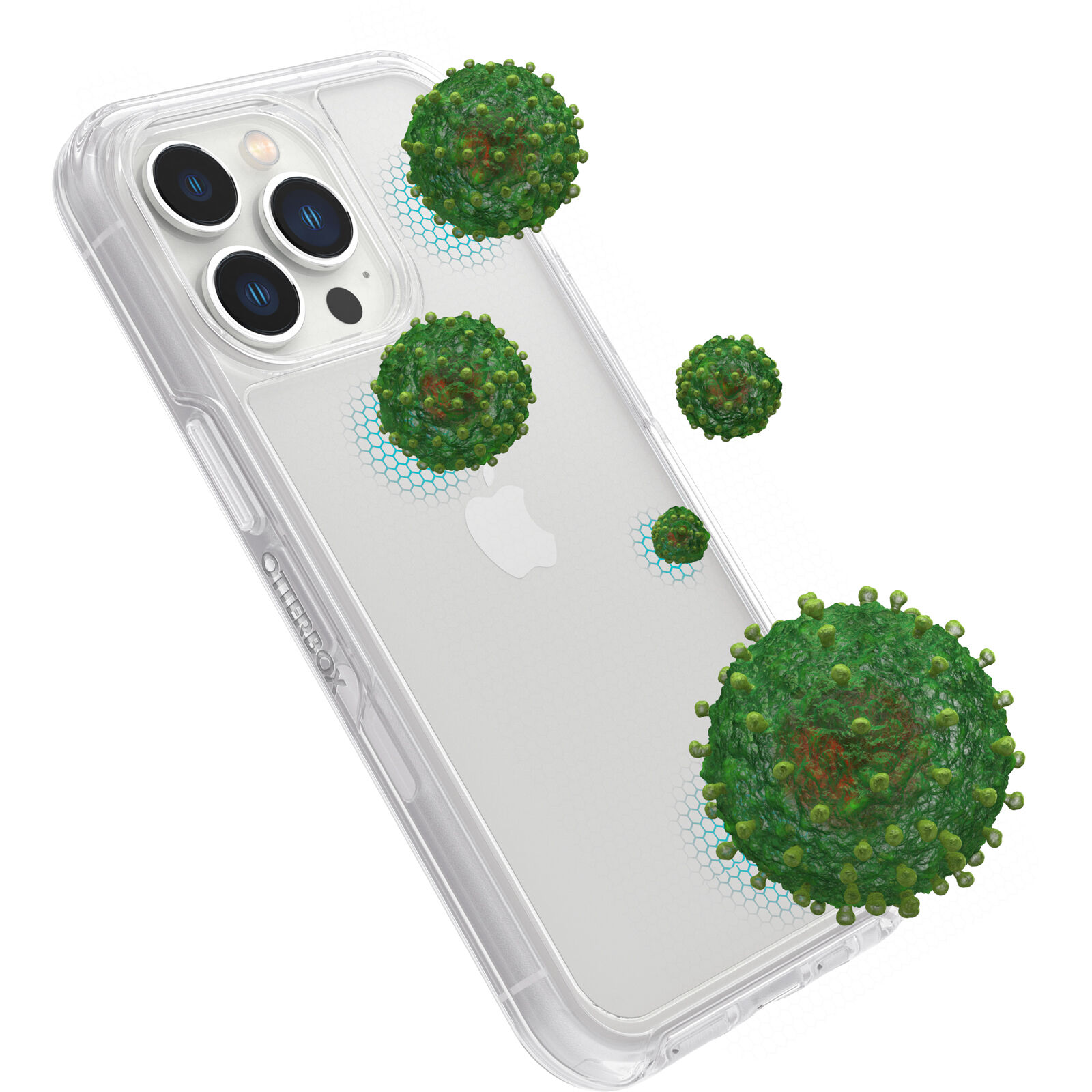OtterBOX Symmetry Series Clear Antimicrobial IPHONE 13 PRO Ombre Spray (Clear / Black) เคสใสดีไซน์เรียบหรู พร้อมความสามารถในการกันกระแทกที่ดี รับประกันสินค้า 1 ปี