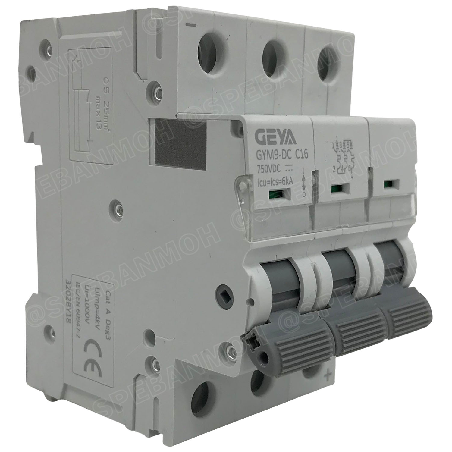 [ 1 ชิ้น ] GYM9-63DC-3P 20A เบรกเกอร์ ดีซี 3 โพล 3 Pole DC Breaker 750 VDC DC Circuit Breaker 3P สำหรับงาน solar cell เบรกเกอร์ไฟฟ้าโซลาร์เซลล์ DC ป้องกันกระแสเกิน ใช้ได้กับไฟฟ้ากระแสตรง DC เบรกเกอร์ DC 3P DC Solar Breaker เซอร์กิตเบรกเกอร์ MCB Breaker DC