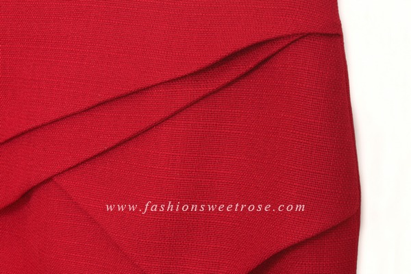 SK-426 กระโปรงแฟชั่น&ทำงาน ทรงสอบ ผ้า CHANEL สีแดงเลือดนก