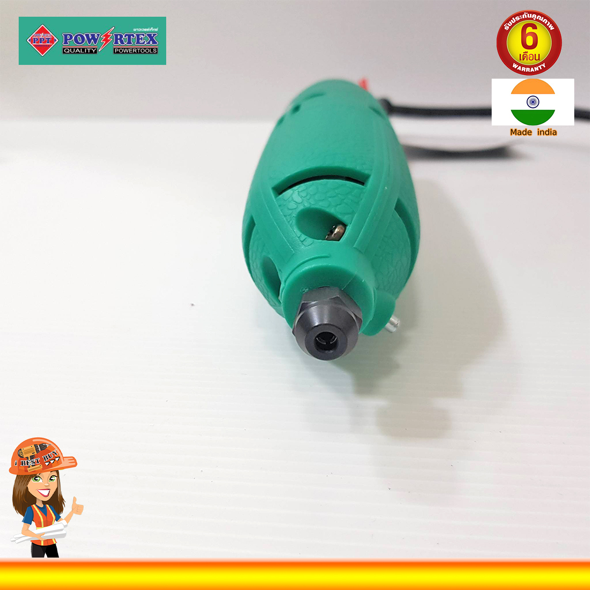 POWERTEX เครื่องเจียรแกน คอสั้น ปากจับ 3มิล 105W รุ่น PPT-GD-10