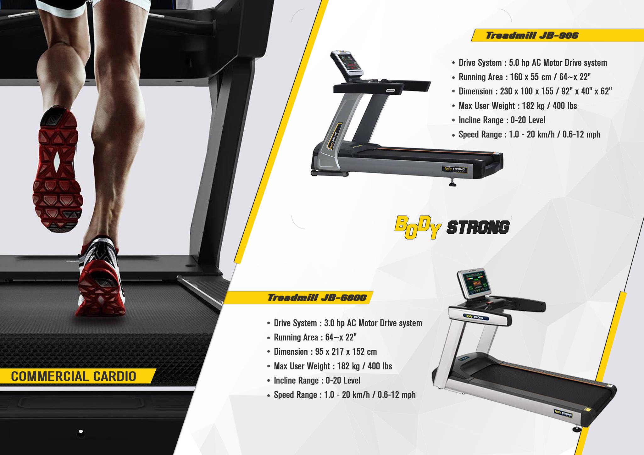 ลู่วิ่งไฟฟ้า Body Strong JB6800 Commercial